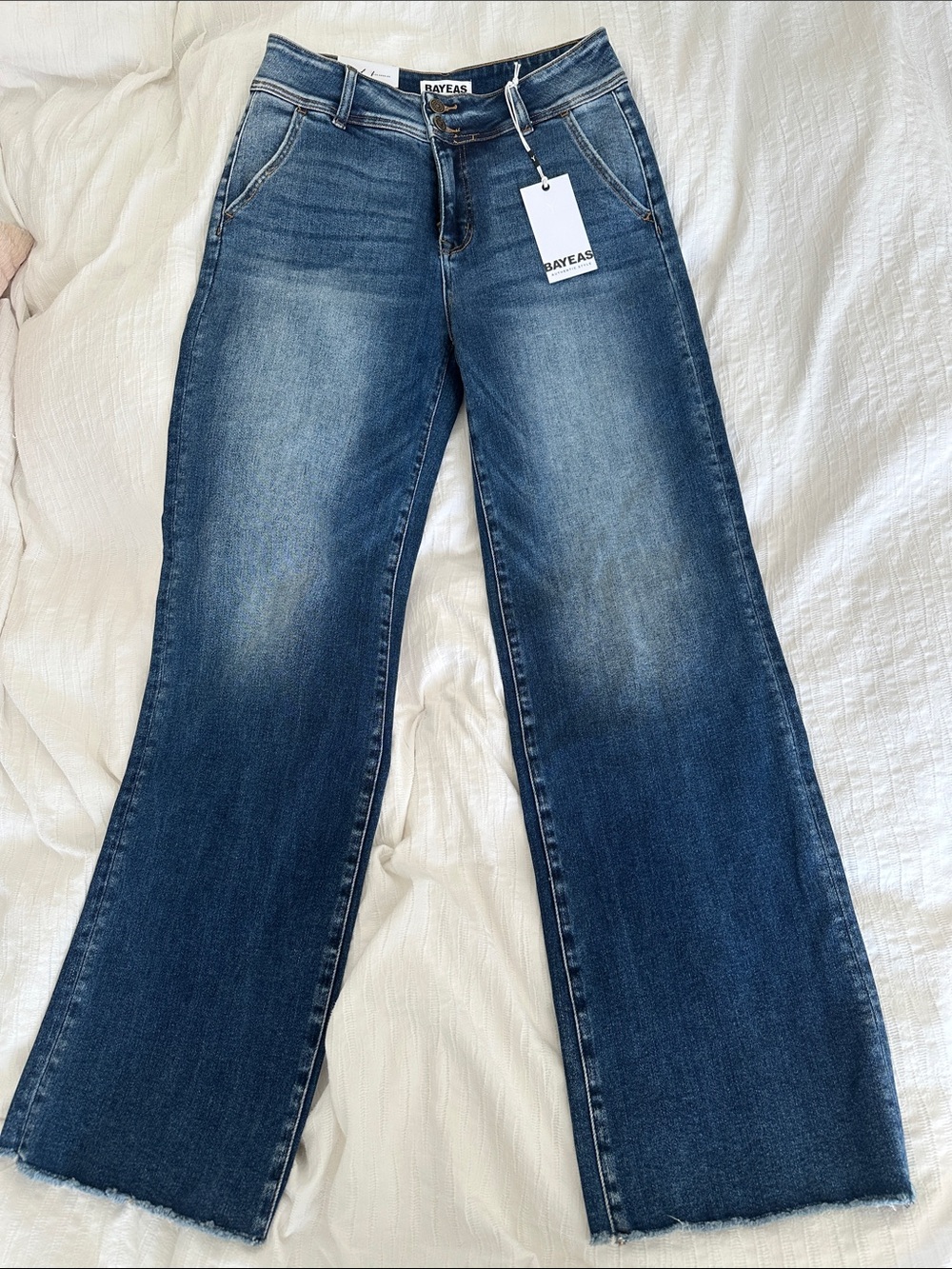 BNWT Bayeas High Rise Straight Leg Jeans Size 28